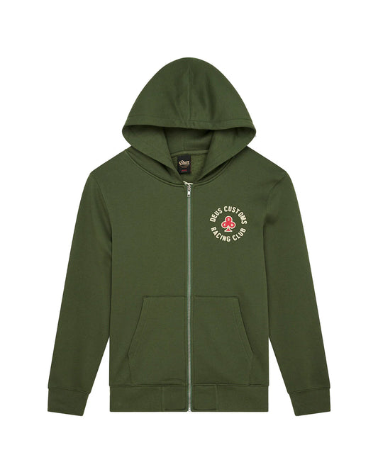 Sweat Deus Ex Machina BASTO ZIP HOODIE Cypress Green