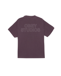 T SHIRT OBEY STUDIOS OUTLINE Pigment Plum Perfect