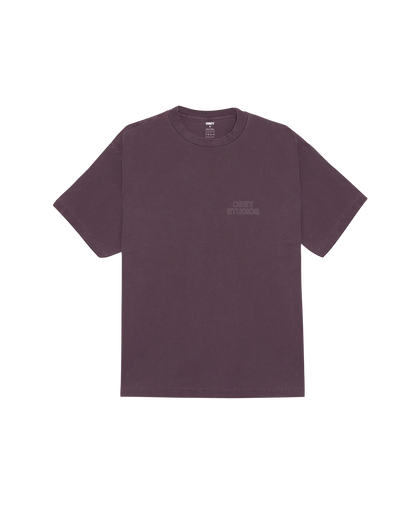 T SHIRT OBEY STUDIOS OUTLINE Pigment Plum Perfect
