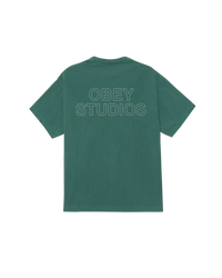 T SHIRT OBEY STUDIOS OUTLINE Pigment Rain Forest