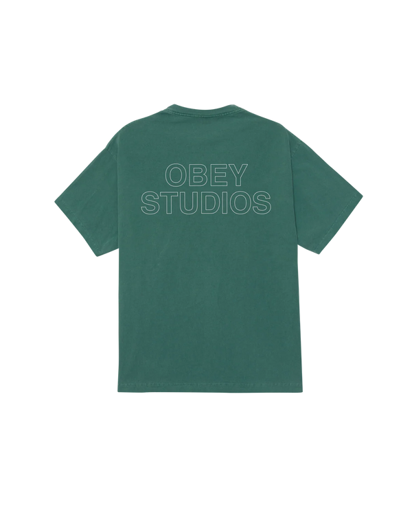 T SHIRT OBEY STUDIOS OUTLINE Pigment Rain Forest — Obey