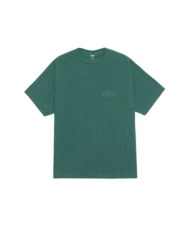 T SHIRT OBEY STUDIOS OUTLINE Pigment Rain Forest