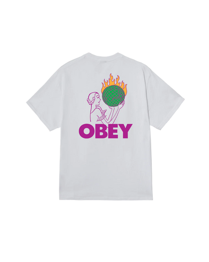 T SHIRT OBEY WORLD IN FLAMES White