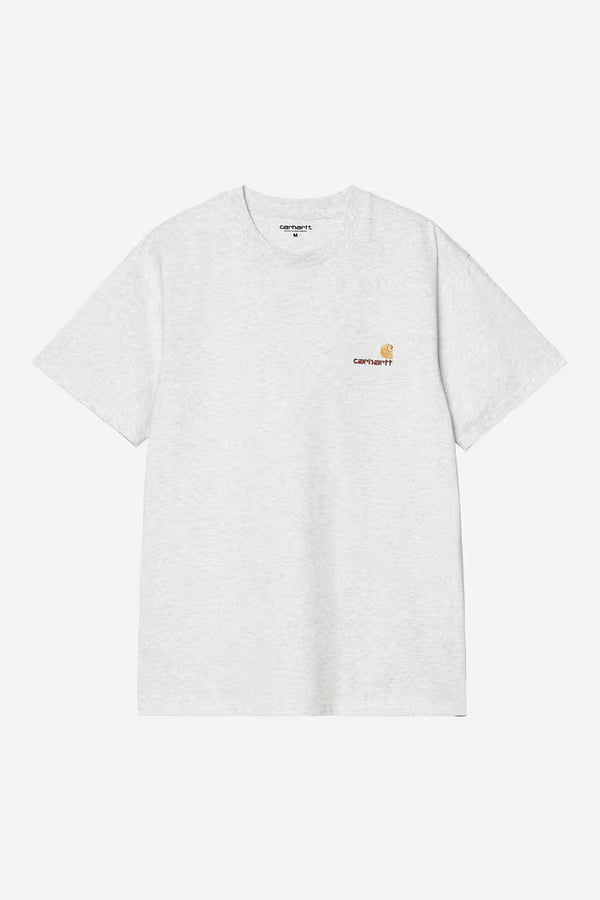 T Shirt Carhartt Wip AMERICAN SCRIPT S/S TEE Ash Heather — Carhartt wip