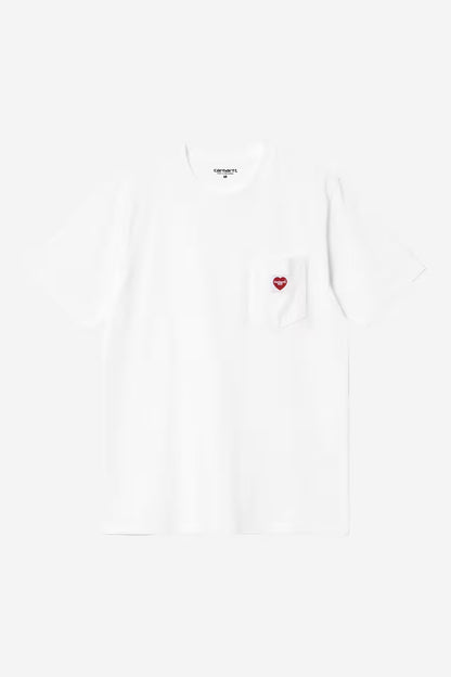T Shirt Carhartt Wip POCKET HEART S/S TEE White Red