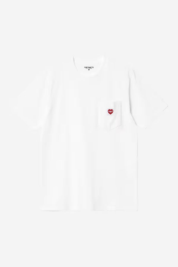 T Shirt Carhartt Wip POCKET HEART S/S TEE White Red — Carhartt wip