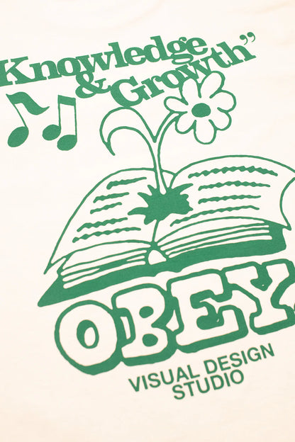 T Shirt Obey OBEY KNOWLEDGE & GROWTH S/S T Cream