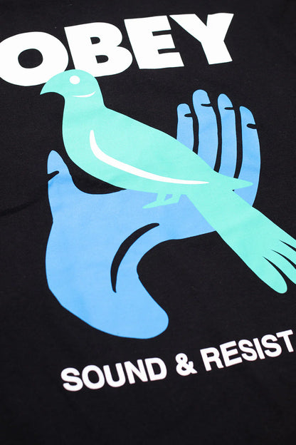 T Shirt Obey OBEY SOUND & RESIST BIRD S/S T Black