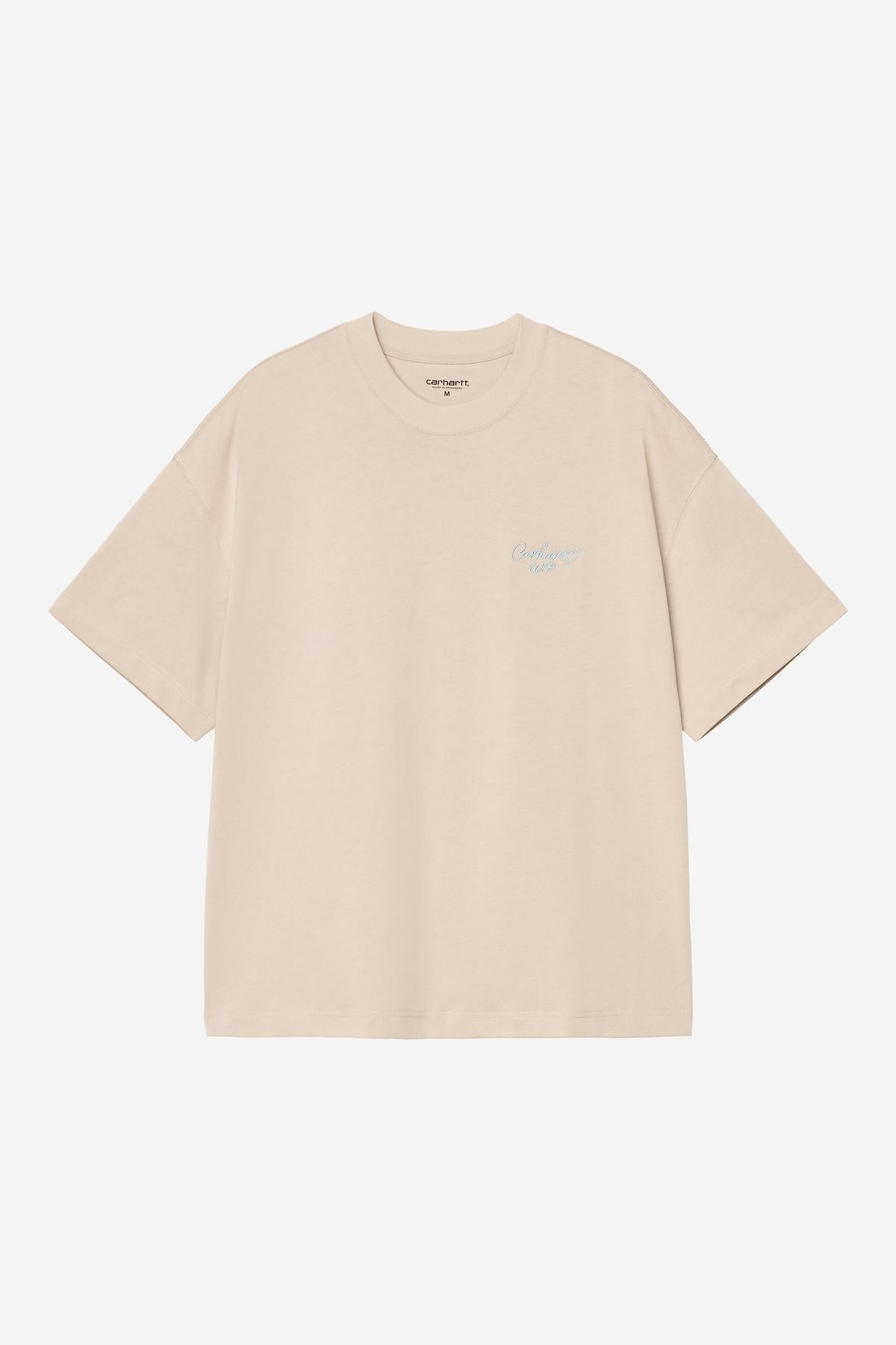 T Shirt Carhartt Wip SIGNATURE SCRIPT S/S TEE Fleur De Sel Citadel