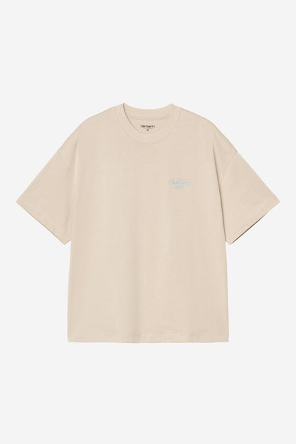 T Shirt Carhartt Wip SIGNATURE SCRIPT S/S TEE Fleur De Sel Citadel