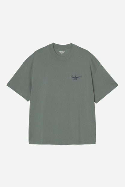 T Shirt Carhartt Wip SIGNATURE SCRIPT S/S TEE Silver Pine Jupiter