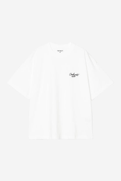 T Shirt Carhartt Wip SIGNATURE SCRIPT S/S TEE White Black