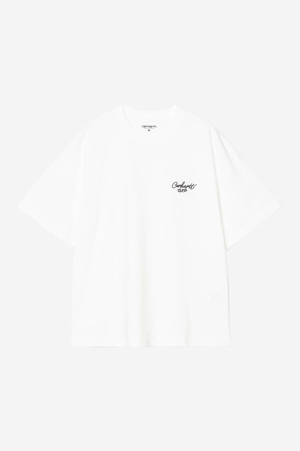 T Shirt Carhartt Wip SIGNATURE SCRIPT S/S TEE White Black — Carhartt Wip