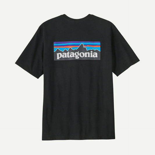 T Shirt Patagonia P6 LOGO RESPONSIBILI S/S TEE Black