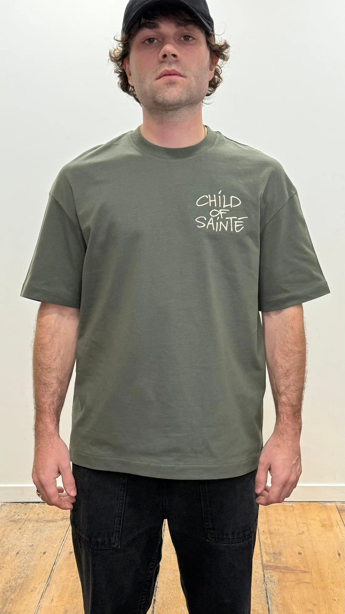 T Shirt Saint-Etienne Child Of Sainté HEART EMB Khaki/Beige