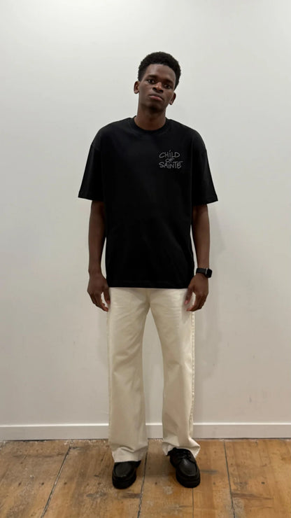 T Shirt Saint-Etienne Child Of Sainté HEART EMB Noir/Anthracite