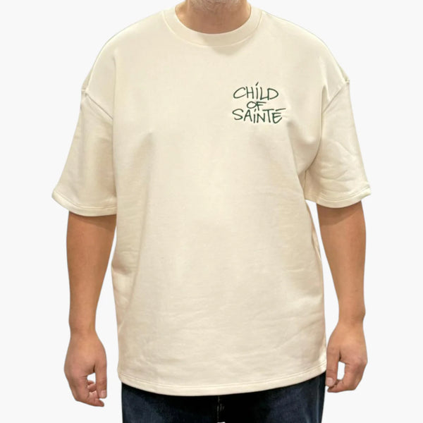 T Shirt Saint-Etienne Child Of Sainté SUPA HEAVY Natural/Vert — Child Of Sainté
