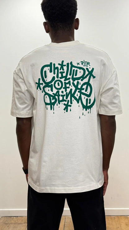 T Shirt Saint-Etienne Child Of Sainté X PITR PRT PREM Ivoire/Vert