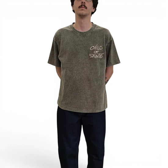 T Shirt Saint-Etienne Child Of Sainté WASH EMB COS S/S TEE GREEN — Child Of Sainté