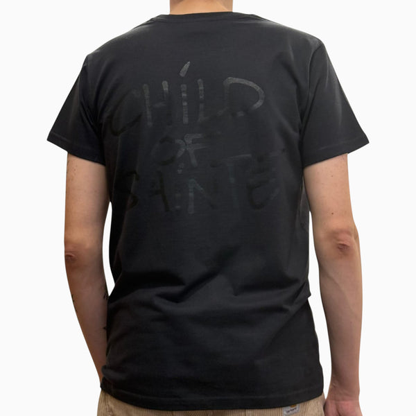 Tee Shirt Saint-Etienne Child Of Sainté Back Noir Usé — Child Of Sainté