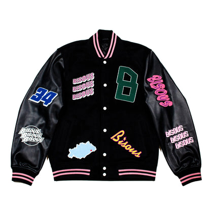 Veste Bisous Skateboards VARSITY JACKET Black
