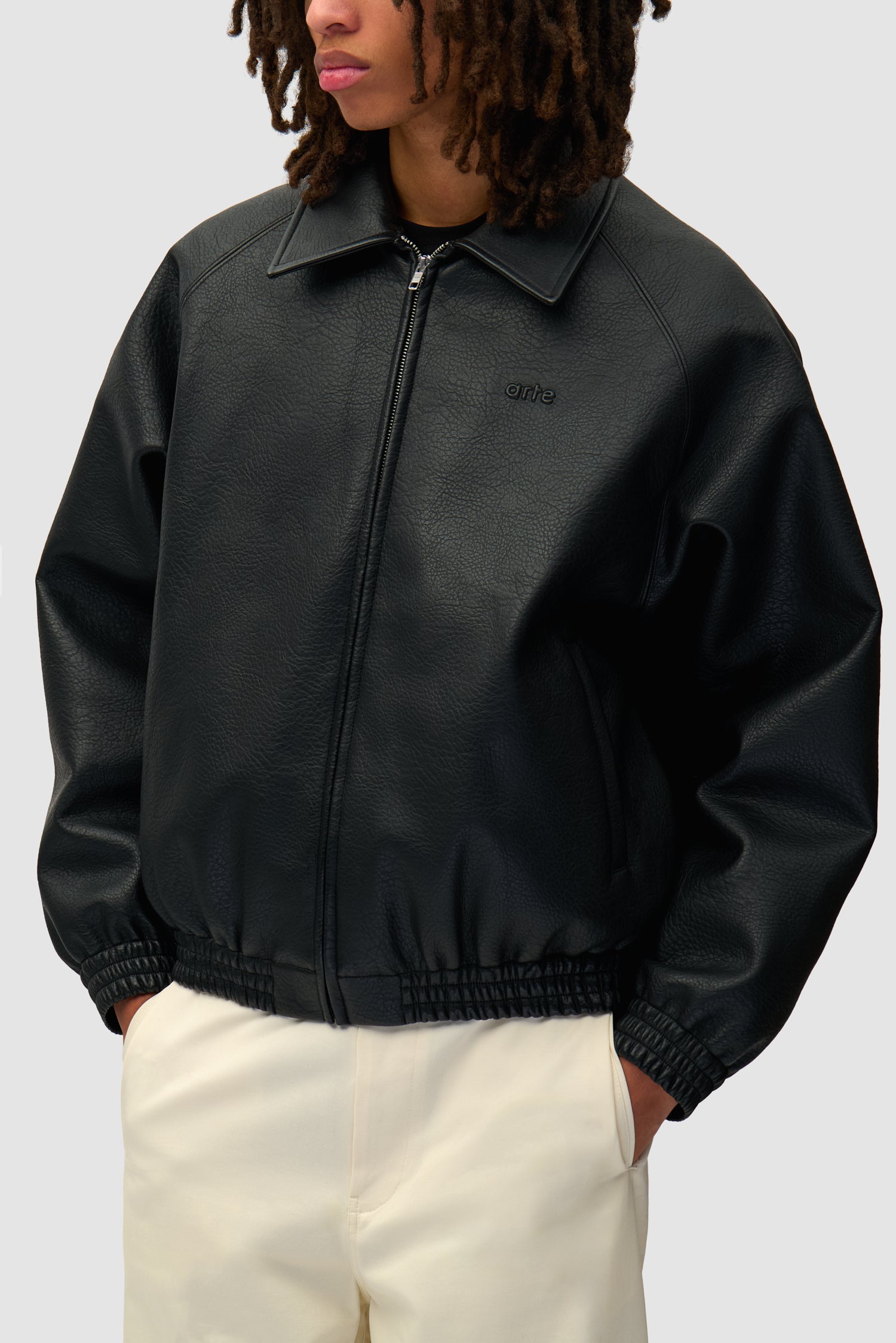 Veste Arte Antwerp BASIC LEATHER JACKET Black