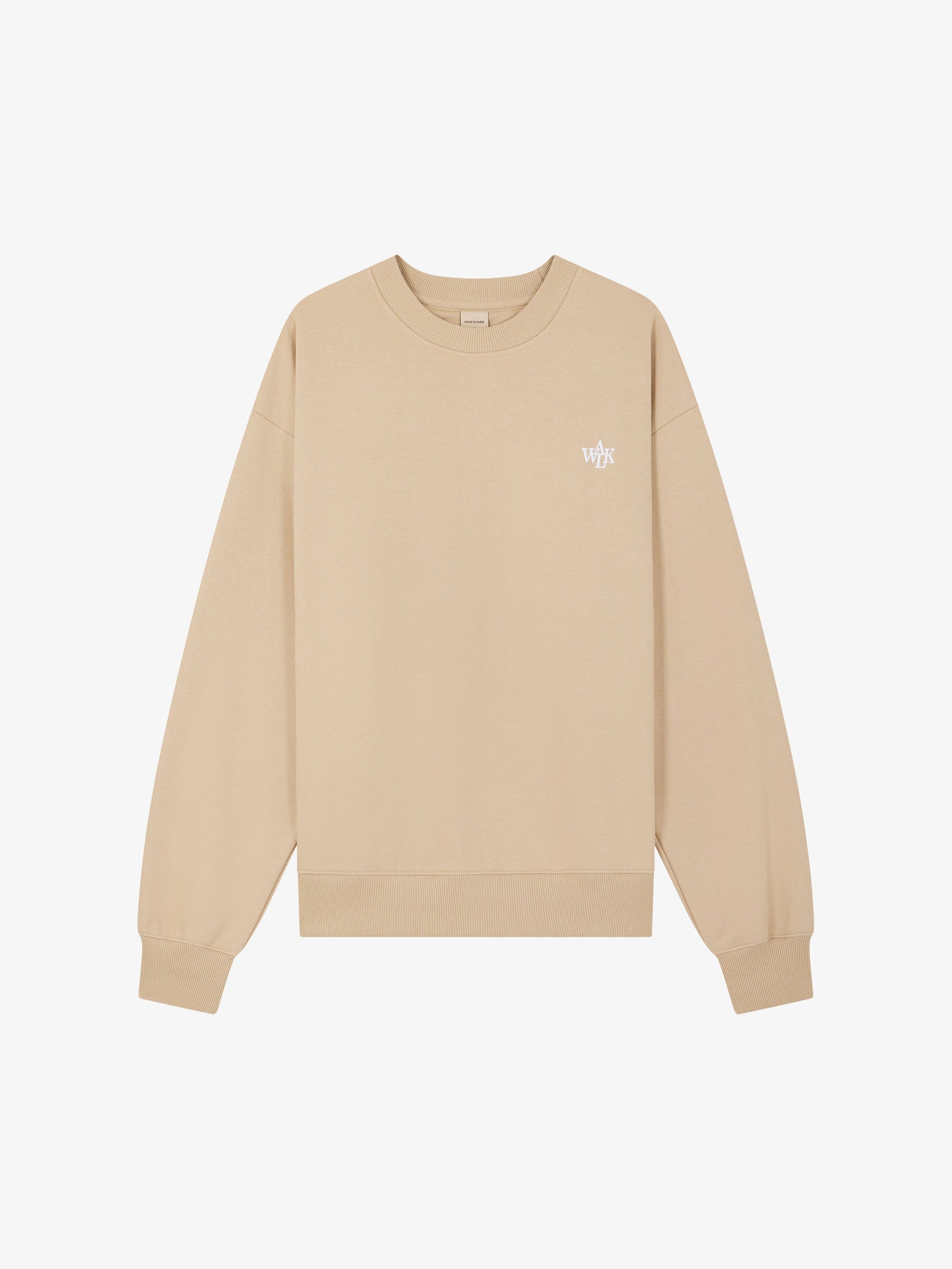 Walk In Paris LE CREWNECK MOLLETONNÉ ARGILE