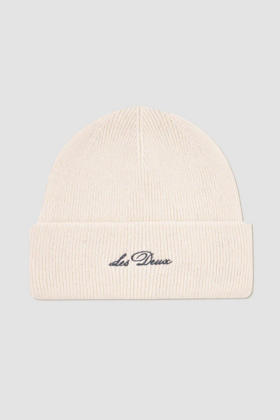 Wayne Embroidered Beanie Yvory — Les Deux