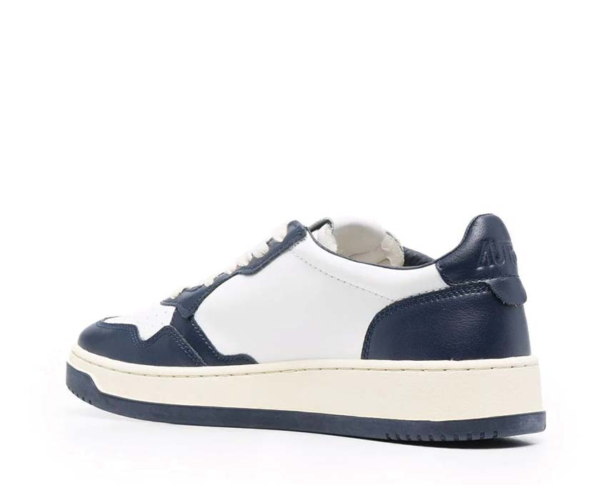 Autry MEDALIST LOW Cuir Blanc et Bleu