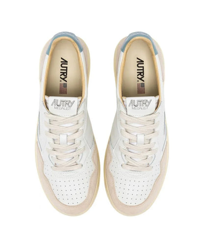Autry Medalist Low White Silver Blue