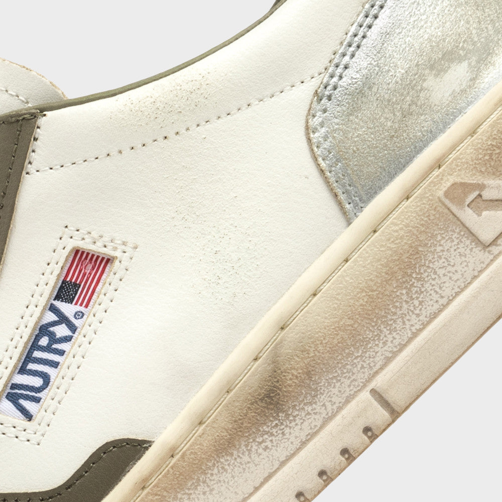 Autry SUPER VINTAGE LOW Blanc Vert Et Silver