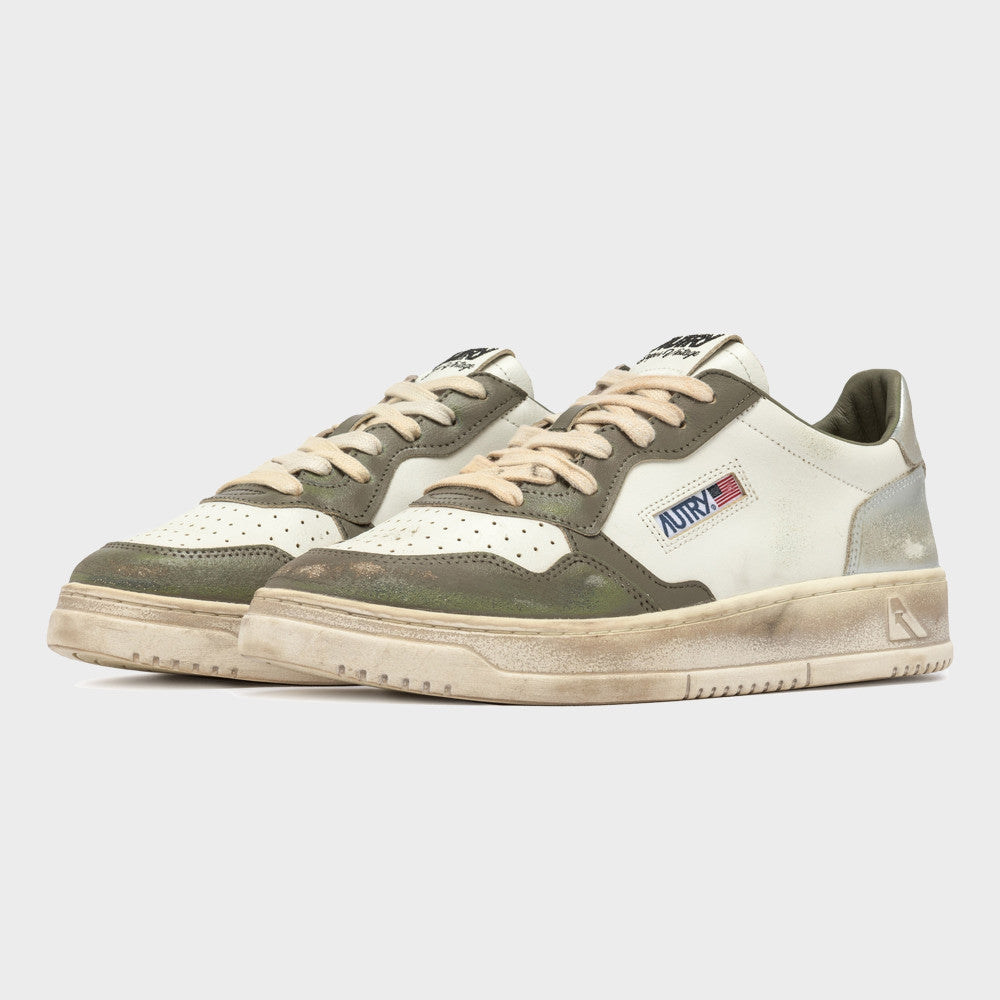Autry SUPER VINTAGE LOW Blanc Vert Et Silver