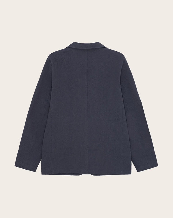 Les Deux Seersucker Blazer Dark Navy
