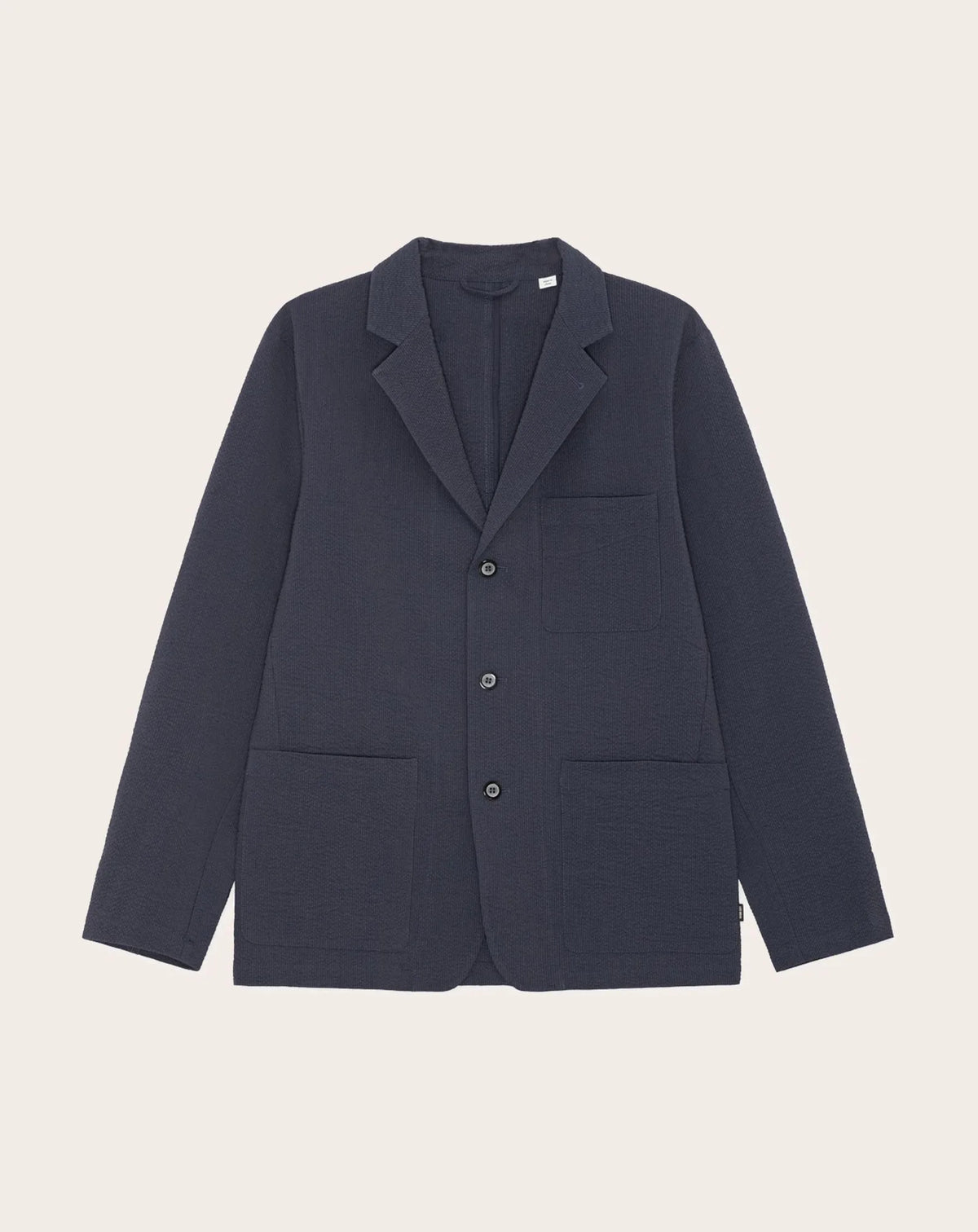 Les Deux Seersucker Blazer Dark Navy