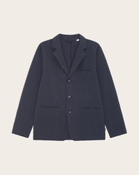 Les Deux Seersucker Blazer Dark Navy
