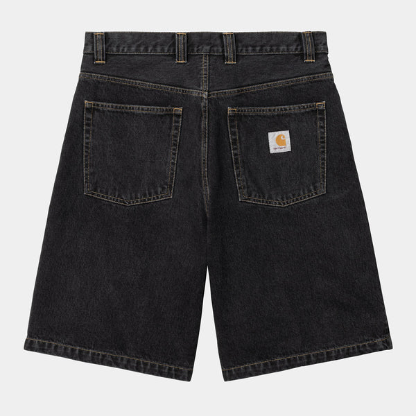 Short Carhartt Wip BRANDON DENIM SHORT Black Stone Washed — Carhartt wip