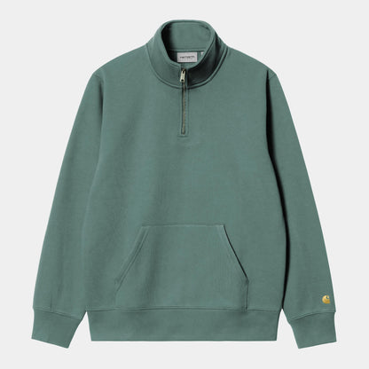 Pull Carhartt Wip CHASE NECK ZIP SWEAT Silver Pine