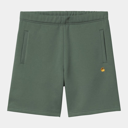 Short Carhartt Wip CHASE SWEAT SHORT Duck Green Gold