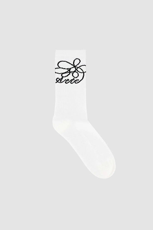 FLOWER LOGO SOCKS WHITE - Uptown 42