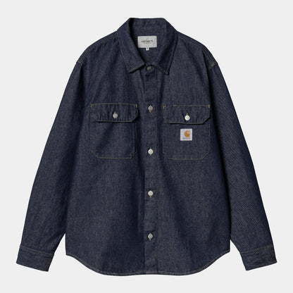 Veste Carhartt Wip HARVEY SHIRT JACKET Blue Rinsed