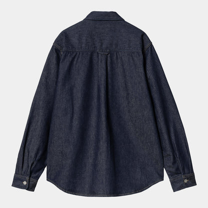 Veste Carhartt Wip HARVEY SHIRT JACKET Blue Rinsed