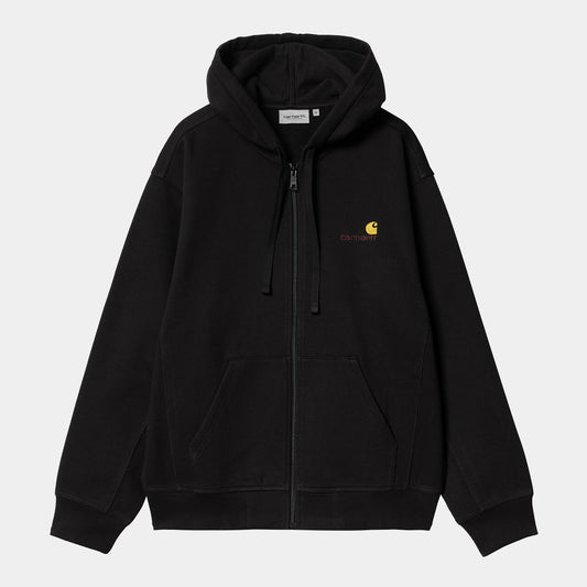 HOODED AMERICAN SCRIPT JACKET BLACK - Uptown 42