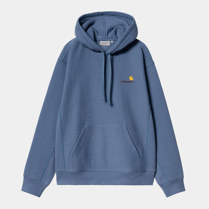 Pull Carhartt Wip HOODED AMERICAN SCRIPT SWEAT Blue Iris