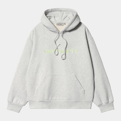 Pull Carhartt Wip HOODED CARHARTT SWEAT Ash Grey Air Green