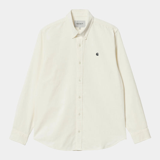 Chemise Carhartt Wip MADISON FINE CORD L/S SHIRT Wax Black