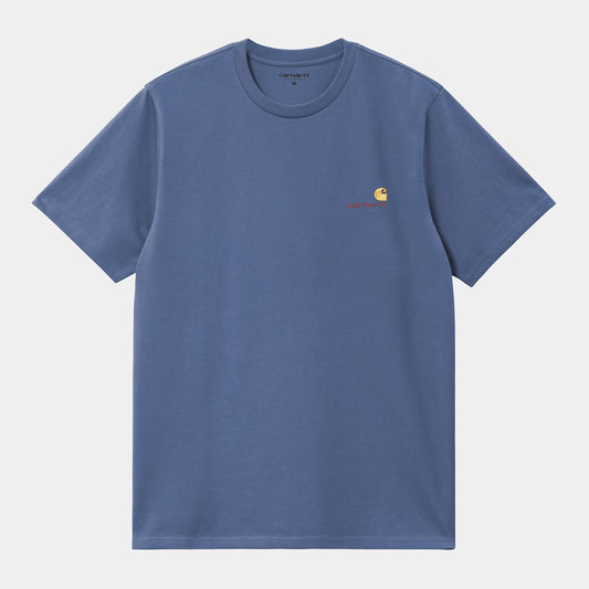 AMERICAN SCRIPT S/S TEE Blue Iris