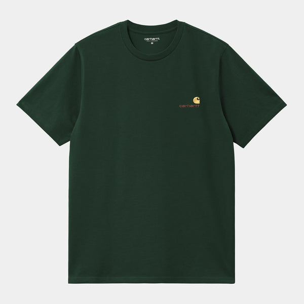 T Shirt Carhartt Wip AMERICAN SCRIPT S/S TEE Conifer — Carhartt wip