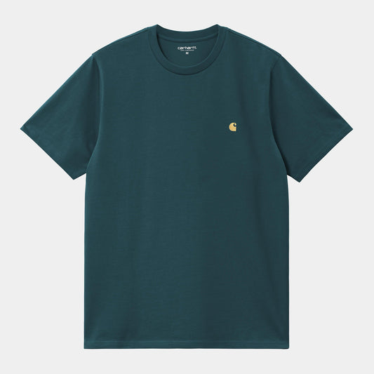 T Shirt Carhartt Wip CHASE S/S TEE Duck Blue Gold