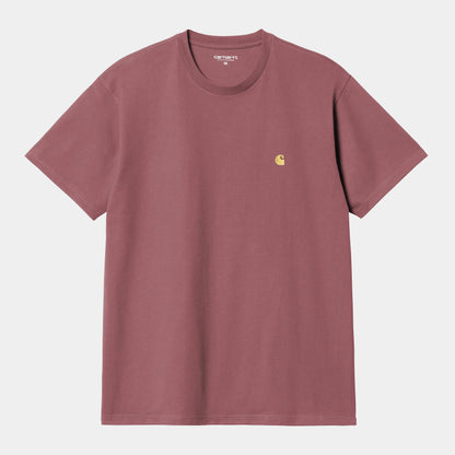 T Shirt Carhartt Wip CHASE S/S TEE Dusty Fushia Gold