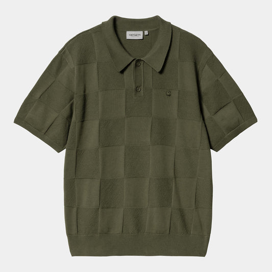 CHECKER S/S POLO Dollar Green